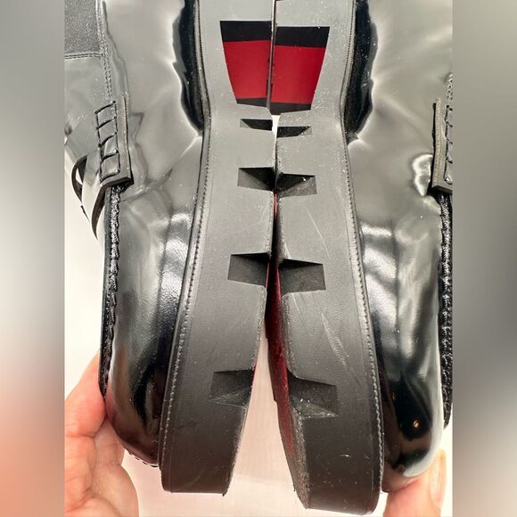 CHRISTIAN LOUBOUTIN Montezu Brushed Leather Ankle Boots Black Lug Sole EU 39 US9 - Picture 11 of 15